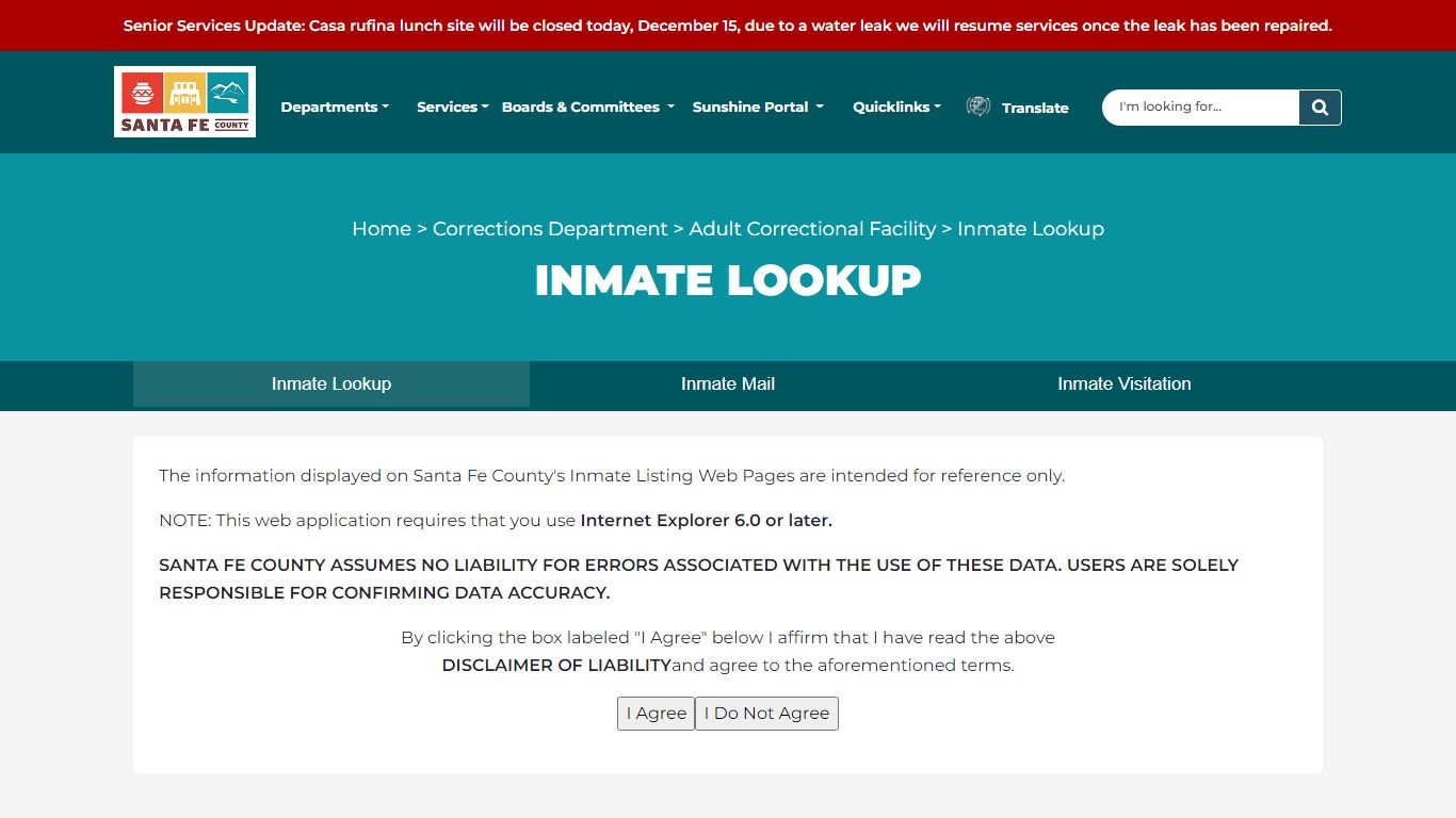 Inmate Lookup | Santa Fe County