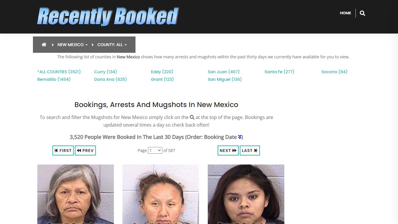 Bookings, Arrests and Mugshots in Santa Fe County, New Mexico