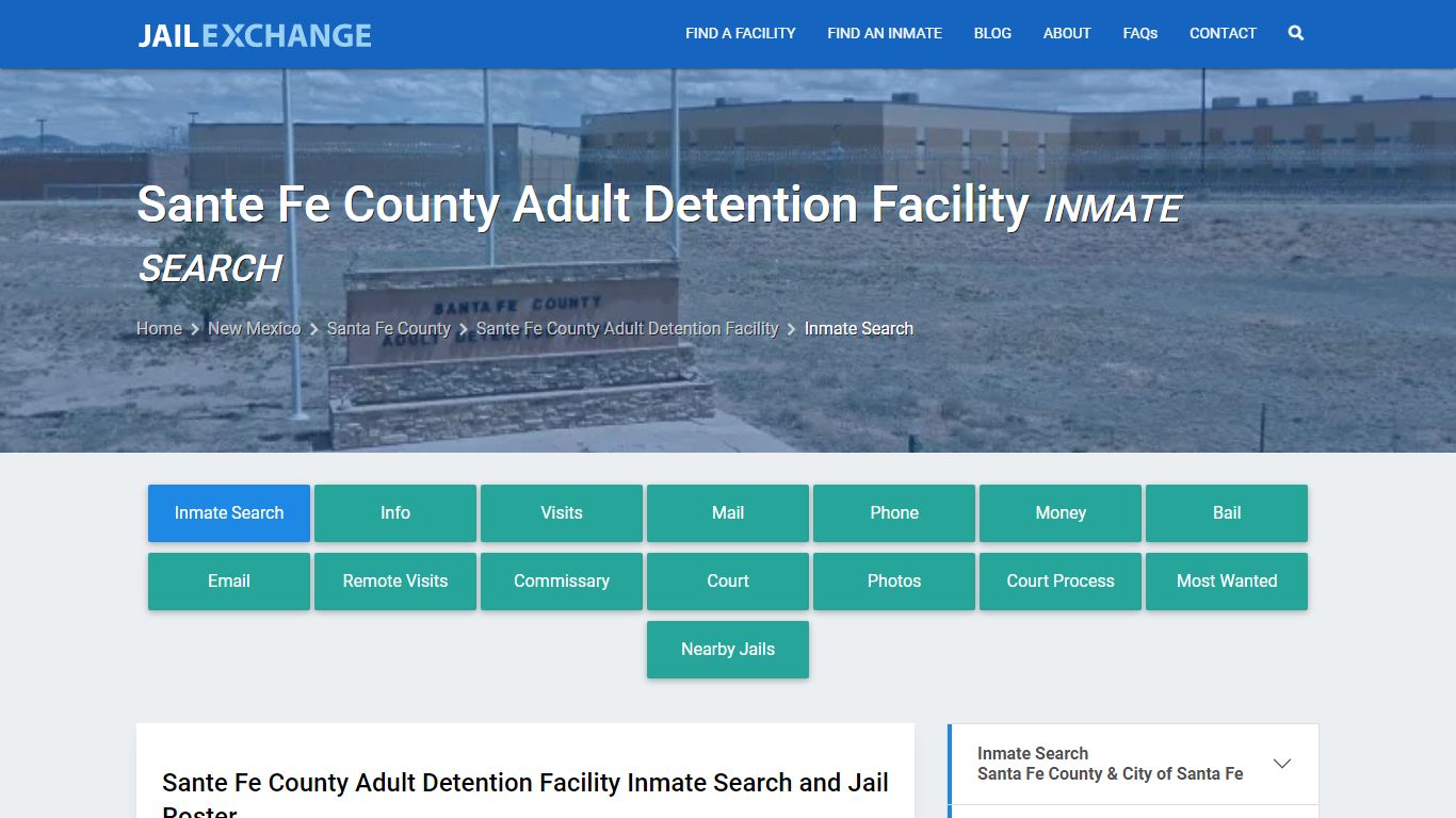 Sante Fe County Adult Detention Facility Inmate Search - Jail Exchange
